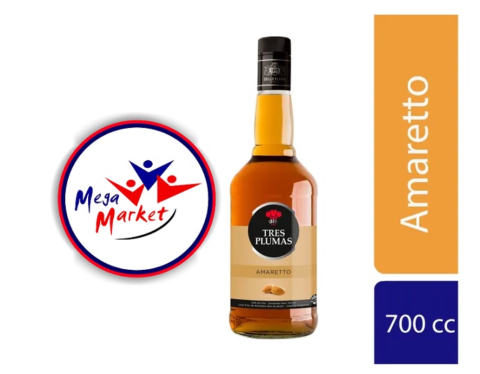 LICOR DE ALMENDRA TRES PLUMAS AMARETTO X 700ML