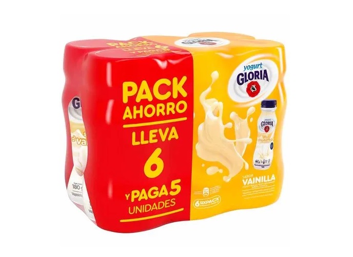 PACK AHORRO YOGURT GLORIA VAINILLA X 6UND