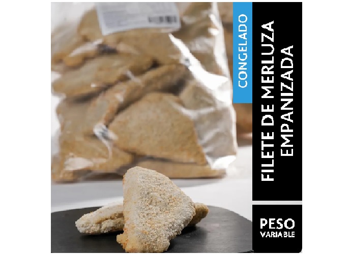 TROZOS DE MERLUZA EMPANIZADA CONGELADA X 1KG